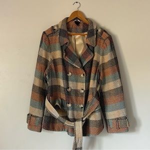 Torrid Belted Plaid Overcoat Pea Coat Plus Size